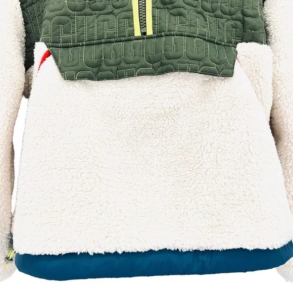 UGG Men's IGGY Sherpa Half Zip Pullover Hoodie Dawn Sweater Size Small